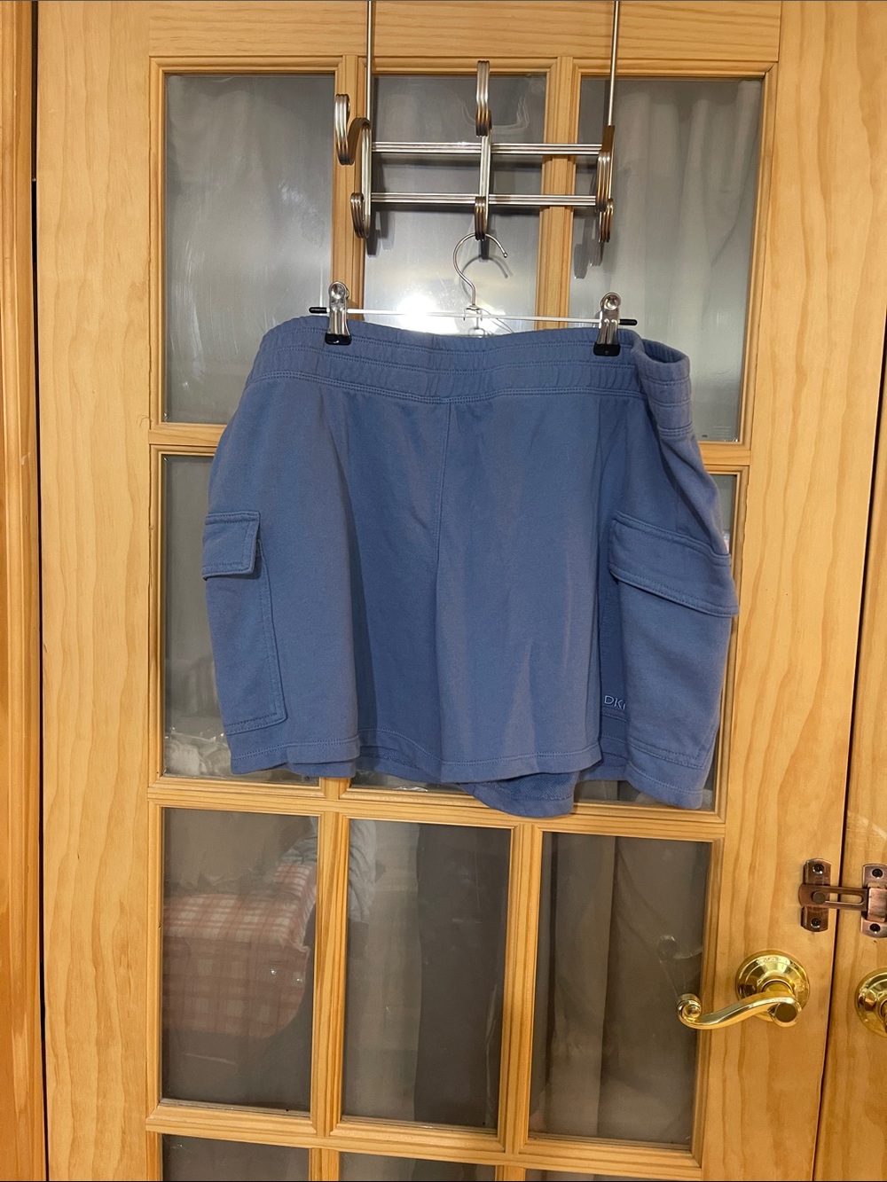152. DKNY Blue Elastic-Waist Cargo Shorts
